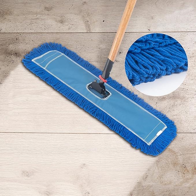 Matthew 36'' Microfiber Loop Dust Mop Washable Commercial&Residential Heavy Duty Mop Head Replacement Premium Absorbent Industrial Dust Mop Refill Pads for Hardwood, Office,Garage and Hotel -6Pack