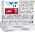 Aerostar 8x16x1 MERV 11-6 Count - Pleated Furnace & Air Conditioner Filters - Removes Dust, Cold & Flu Germs, Lint, Mold, Pet Dander, Allergy-Causing Pollen, Smog & Smoke