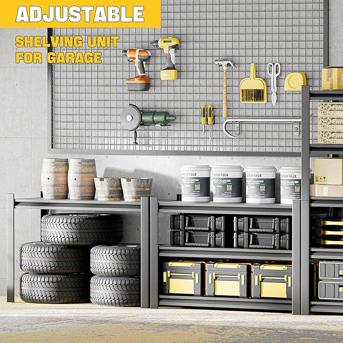 Garage Shelving Unit,78"*40“*16”Thickened Metal Shelving Units for Garage Storage Shelves Adjustable Shelves,5 Tier Industrial Shelving Shelf Metal Shelves