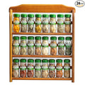 McCormick Gourmet Three Tier Wood 24 Piece Organic Spice Rack Organizer with Spices Included, 27.6 oz