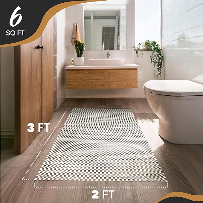 Nevlers 2 Ft x 3 Ft Rug Gripper Pad | Non Slip Rug Pads for Hardwood Floors & Other Surfaces | Open Weave PVC Foam Carpet Gripper Non Skid Pads | Customizable Nonadhesive Carpet Pad for Household Use