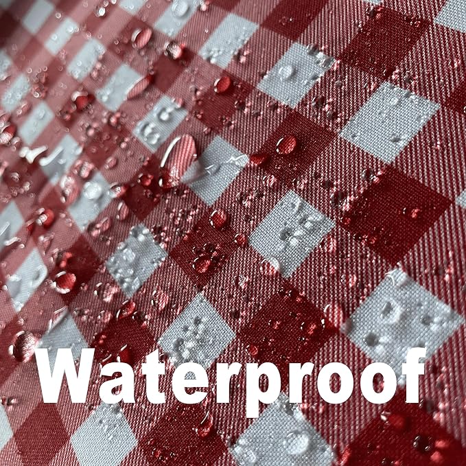 Classic Gingham Tablecloth Fabric - Oblong 58x120 Water Resistant Chequered Pattern Table Cloth for Indoor/Outdoor Use - Tabletop Cover for Birthday, Picnics, Gardens, and Parties