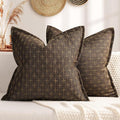 ZWJD Pillow Covers 24x24 Set of 2 Soft Polyester Textured Pillow Covers with Stylish Flange Edge Cozy Farmhouse Throw Pillows for Couch Bed Sofa Living Room
