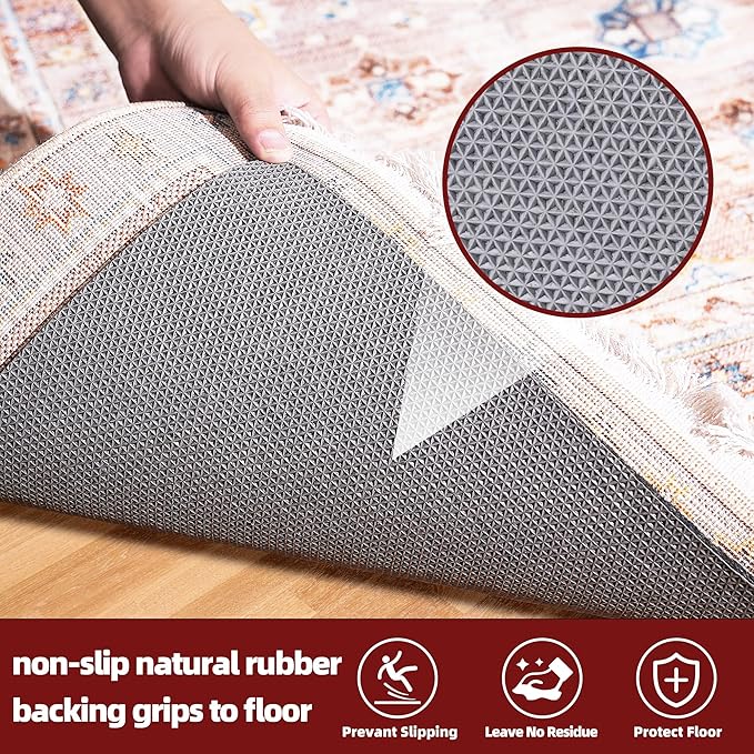 BAGAIL Felt and Natural Rubber Backing Rug Pads 1/4” Thick, 8 x 11 Ft Non Slip Rug Gripper Keep Rugs in Place, Under Area Rug Protective Cushioned Pads, Carpet Runners, Hardwood Floors Protection