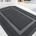 OLANLY Front Door Mat Indoor Outdoor Entrance, Waterproof All-Season, All-Weather Doormat, Sturdy Natural Rubber, Fade Resistant, Low Profile, Easy Clean Patio Porch Entryway Mat, 59x30, Grey
