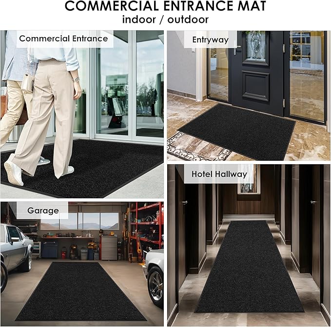 3′ x 42′ Front Door Mat Indoor Outdoor Entrance, Commercial Floor Mat Heavy Duty Dirt Trapper Entryway Doormat, Custom Size Non Slip Rubber Backing Welcome mat, Door Mat for High Traffic Area