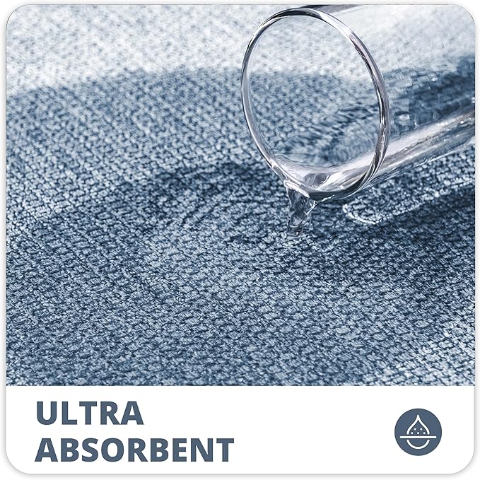 Bath Mat,Ultra Thin Bathroom Rugs,Rubber Bath Mats for Bathroom,No Slip Bath Rugs,Quick Dry,Machine Washable,Low Pile,Absorbent,Shower Outside,Sink,Home Decor Accessories.Blue,1'5"x2'3"(17x27inch)