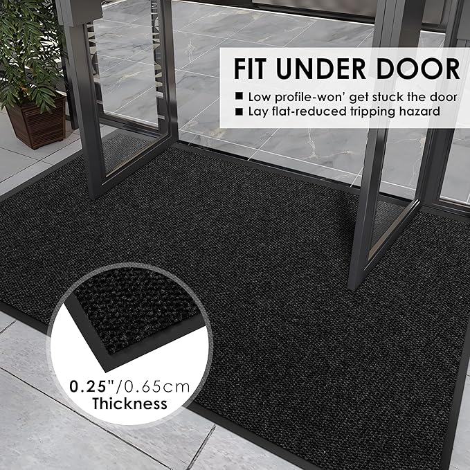 2′ x 64′ Front Door Mat Indoor Outdoor Entrance, Commercial Floor Mat Heavy Duty Dirt Trapper Entryway Doormat, Custom Size Non Slip Rubber Backing Welcome mat, Door Mat for High Traffic Area