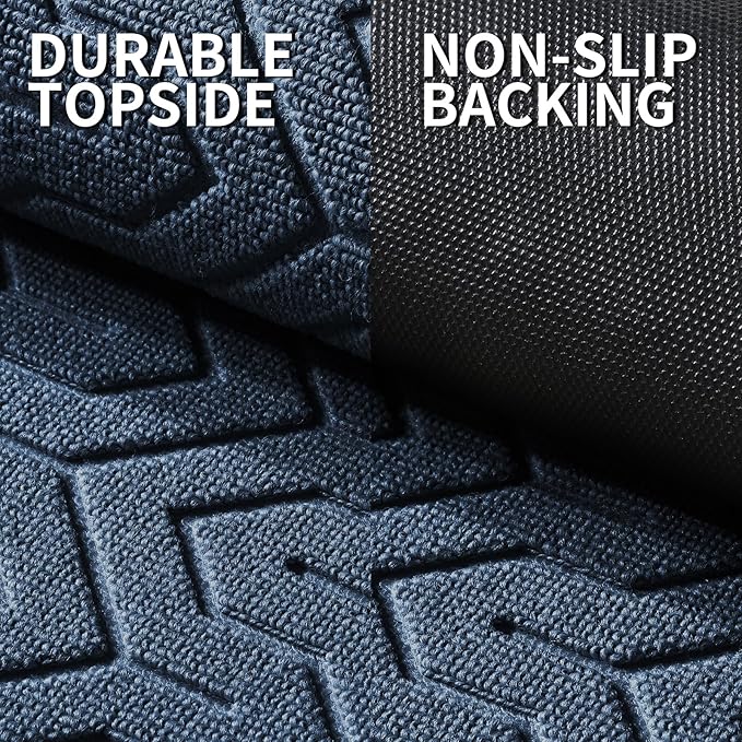 Yimobra Large Door Mat Outside Entrance 36x24, Waterproof Heavy Duty Outdoor Mats for Front Door, Non Slip Rubber Entry Mat for Garage Patio, Easy Clean, Blue
