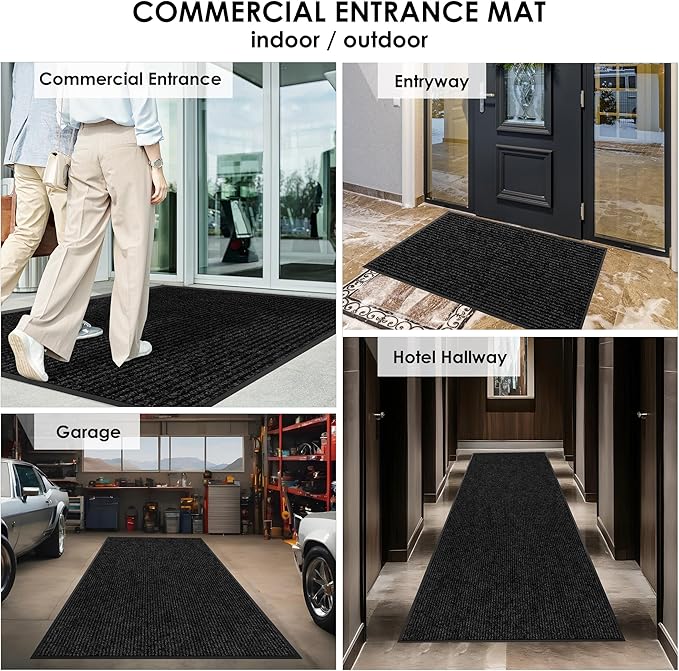 3′ x 36′ Front Door Mat Indoor Outdoor Entrance, Commercial Floor Mat Heavy Duty Dirt Trapper Entryway Doormat, Custom Size Non Slip Rubber Backing Welcome mat, Door Mat for High Traffic Area