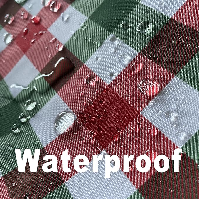 Red Gingham Christmas Plaid Tablecloth - Rectangular 58x102 Inch Water Resistant Table Cloth for Indoor/Outdoor Use - Holiday Table Cover for Kitchen, Picnics, and Parties
