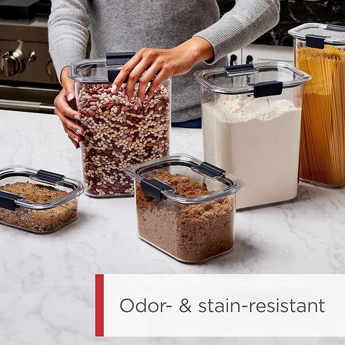 Rubbermaid Brilliance Airtight Food Storage Container | BPA-Free | Dishwasher-Safe | 32oz Capacity | Pack of 2