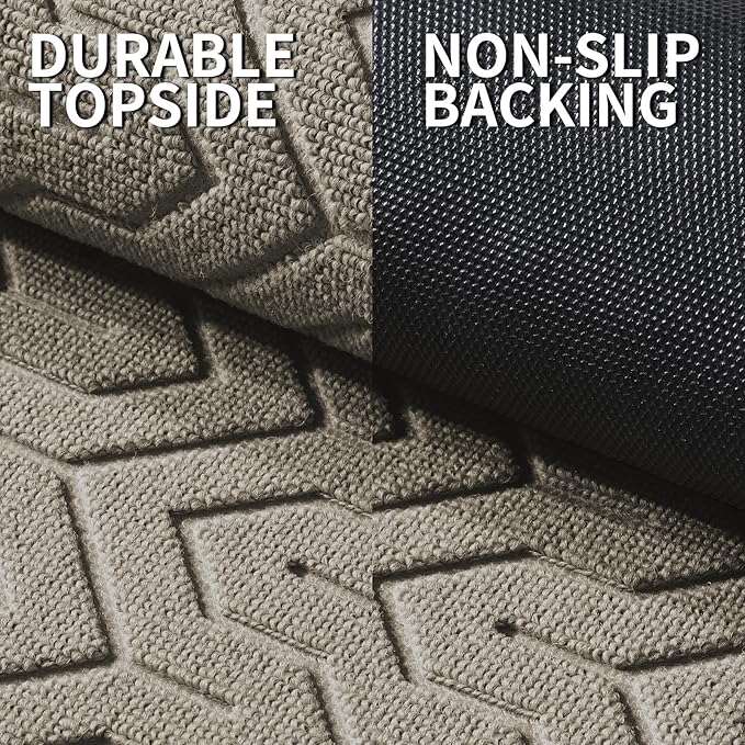 Yimobra Large Door Mat Outside Entrance 47x32, Waterproof Heavy Duty Outdoor Mats for Front Door, Non Slip Rubber Entry Mat for Garage Patio, Easy Clean, Beige