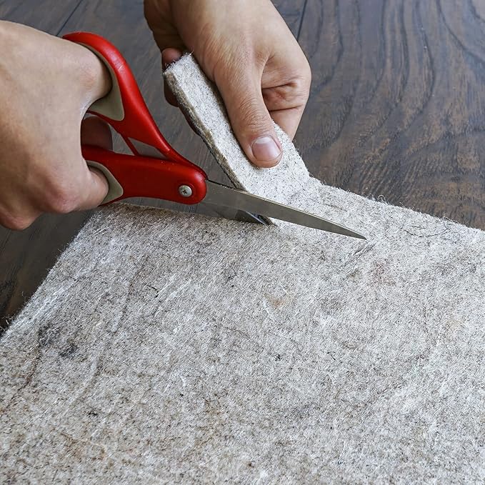 RUGPADUSA - Dual Surface - 4' Round - 1/8" Thick - Felt + Rubber - Non-Slip Backing Rug Pad - Adds Low-Profile Comfort and Protection