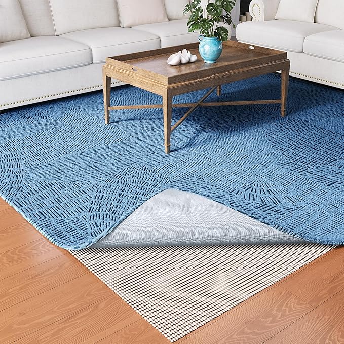 Non-Slip Rug Pad Gripper 2.5x8 Feet, Anti Skid Mat for Under Area Rugs, Keeps Rugs in Position and Safe, Thick Cushioned Carpet Pad for Hardwood Floors Protection